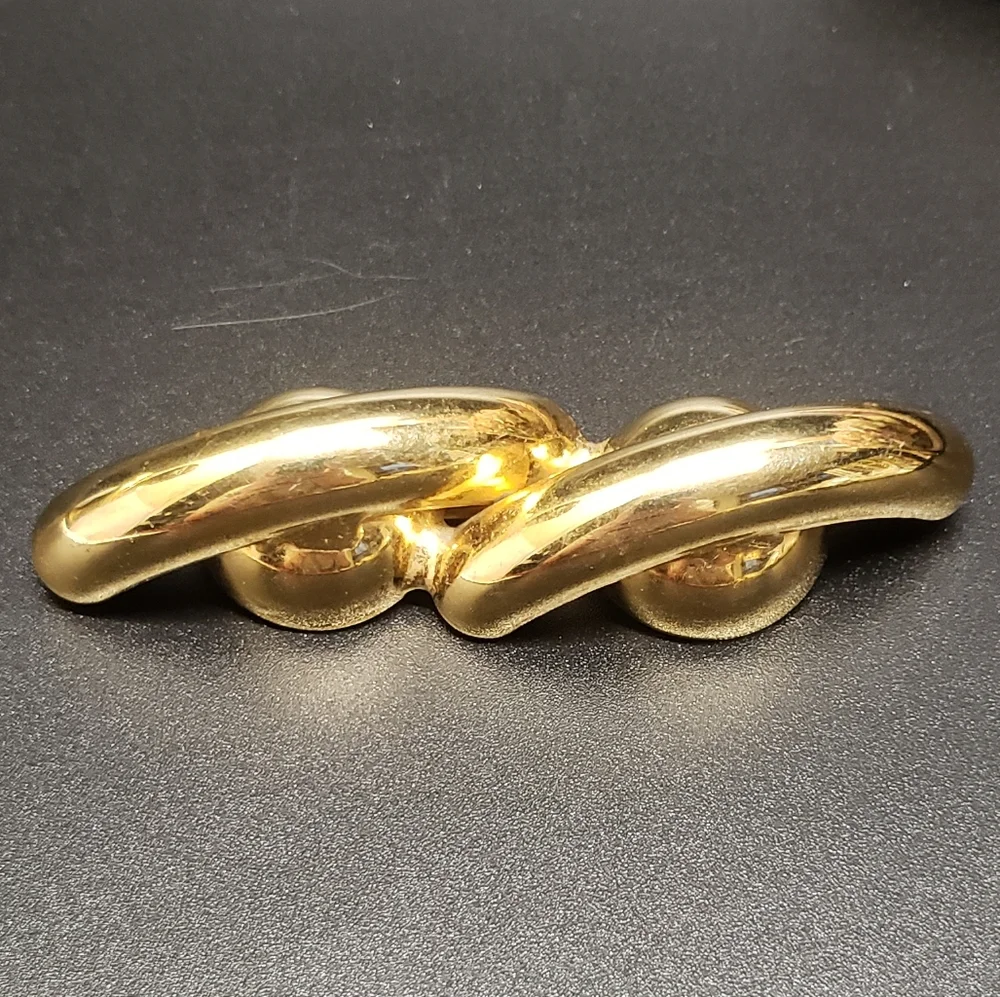 Unique Vintage Gold Tone Abstract Statement Brooch